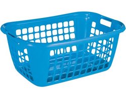 Sunware - Basic wasmand 65cm laag blauw - 65 x 45 x 27 cm