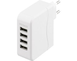 USB Thuislader - 4 poorten - input 100 - 240V / 0.8A max - output 5V DC / 4,5A  -... | bol.com