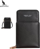 San Vitale® – Faux Lederen telefoontas – Telefoontasje - Wandel/Smartphone – PU leer – Zwart