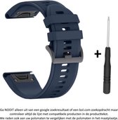 Donker Blauw Siliconen Bandje voor Garmin Fenix 5S / Garmin Fenix 5S Plus – Maat: zie maatfoto – 20 mm dark blue smartwatch strap - band
