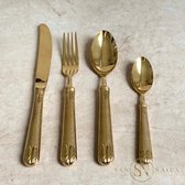 San Naila - Goud bestek - 16-delig - 4 personen - Bestek set - lepel - mes - vork - theelepel - luxe bestek