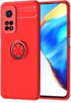 Voor Geschikt voor Xiaomi Mi 10T Pro metalen ringhouder 360 graden roterende TPU-hoes (rood + rood)