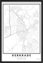 Poster Dorp Kerkrade - A2 - 42 x 59,4 cm - Inclusief lijst (Zwart Aluminium)