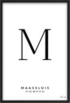Poster Letter M Maassluis A2 - 42 x 59,4 cm (Exclusief Lijst)