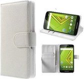 Motorola X Play Hoesje Wallet Case Wit