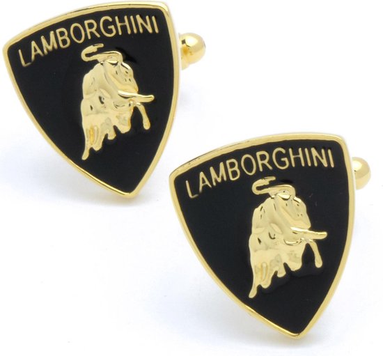 Manchetknopen - Automerk Lamborghini Zwart Goud