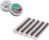 Super sterke magneten - 10 x 5 mm (25-stuks) - Rond - Neodymium - Koelkast magneten - Radiatorfolie - Whiteboard magneten – Klein - Ronde - 10x5mm