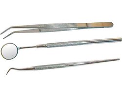 Westfalia Tandarts set met hoekpincet, tandenstoker + spiegel