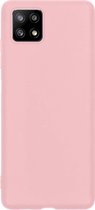 Hoesje Geschikt voor Samsung A22 5G Hoesje Siliconen Cover Case - Hoes Geschikt voor Samsung Galaxy A22 5G Hoes Back Case - Roze