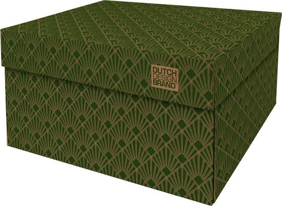 Dutch Design Brand - Dutch Design Storage Box - Opbergdoos - Opbergbox - Bewaardoos - Roaring 20's - Art Deco Velvet Green