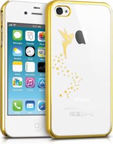 kwmobile hoesje voor Apple iPhone 4 / 4S - backcover voor smartphone - Fee design - goud / transparant