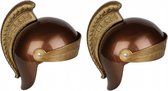 2x stuks luxe Romeinse verkleed ridder helm voor kinderen - Carnaval soldaten helmen