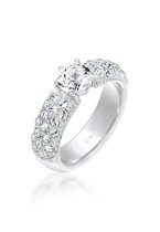 Elli PREMIUM Dames Ring Dames Verlovingsring met kristallen van 925 Sterling Zilver