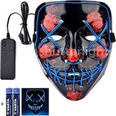Shutterlight® Purge LED Masker - Blauw - Halloween Masker - Feest Masker - Festival - Cosplay