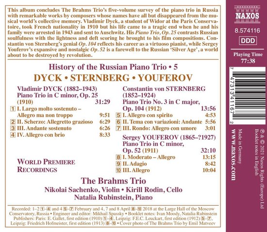 The Brahms Trio - History Of The Russian Piano Trio, Vol. 5 (CD), The ...