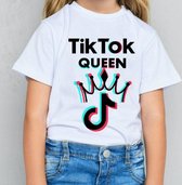 Tik Tok TikTok Shirt wit - tik tok kleding- t-shirt voor meisjes