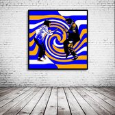 Pop Art Pulp Fiction Dance Scene Poster in lijst - 90 x 90 cm en 2 cm dik - Fotopapier Mat 180 gr Framed - Popart Wanddecoratie inclusief lijst