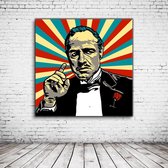 Pop Art The Godfather Acrylglas - 80 x 80 cm op Acrylaat glas + Inox Spacers / RVS afstandhouders - Popart Wanddecoratie