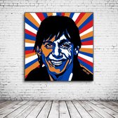 Pop Art Iggy Pop Acrylglas - 90 x 60 cm op Acrylaat glas + Inox Spacers / RVS afstandhouders - Popart Wanddecoratie