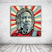 Pop Art Roger Waters Canvas - 90 x 90 cm - Canvasprint - Op dennenhouten kader - Geprint Schilderij - Popart Wanddecoratie
