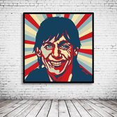 Pop Art Iggy Pop Poster in lijst - 90 x 90 cm en 2 cm dik - Fotopapier Mat 180 gr Framed - Popart Wanddecoratie inclusief lijst