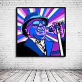 Pop Art Van Morrison Van The Man Poster in lijst - 90 x 90 cm en 2 cm dik - Fotopapier Mat 180 gr Framed - Popart Wanddecoratie inclusief lijst