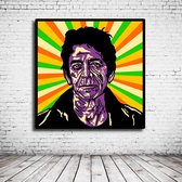 Lou Reed Pop Art Canvas - 80 x 80 cm - Canvasprint - Op dennenhouten kader - Geprint Schilderij - Popart Wanddecoratie