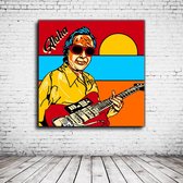 Pop Art Ry Cooder Acrylglas - 100 x 100 cm op Acrylaat glas + Inox Spacers / RVS afstandhouders - Popart Wanddecoratie