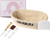 Hanamura Rijsmandje - Banneton - Ovaal - Inclusief Toebehoren