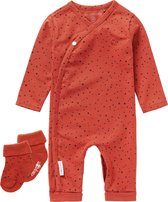 Noppies - Boxpak - Playsuit - Noorvik - Spicy Ginger - 2p sokjes - Maat 74