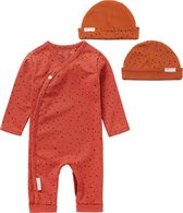 Noppies SET(2delig) Playsuit Noorvik Spicy Ginger met Muts - 50