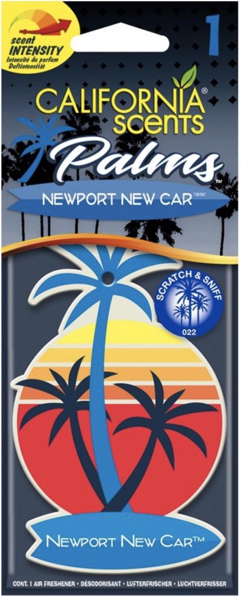 California Scents Palm Tree Luchtverfrisser - Newport New Car - 2 stuk