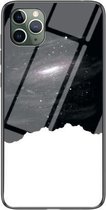 Sterrenhemel geschilderd gehard glas TPU schokbestendig beschermhoes voor iPhone 11 Pro (Universe Starry Sky)