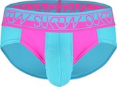 Sukrew - BLOC Brief - Blauw/Roze - Maat M - Heren Slip - Mannen Ondergoed