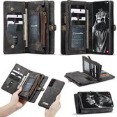 CaseMe - Hoesje geschikt voor Samsung Galaxy S21 FE -2 in 1 Book Case en Back Cover - Zwart