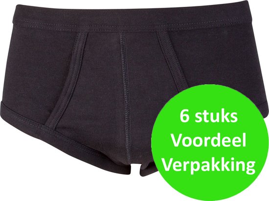 Beeren 6 stuks heren slips met gulp zwart - Voordeelpack - 3XL