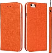 Litchi Textuur Horizontale Flip Top Layer Koeienhuid Lederen Case met Houder & Kaartsleuven & Portemonnee & Riem & Draad Winder Voor iPhone 6 & 6s (Oranje)