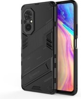 Voor Honor 50 SE Punk Armor 2 in 1 PC + TPU schokbestendig hoesje met onzichtbare houder (zwart)