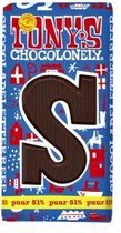 Tony's Chocolonely chocoladeletter S (puur)