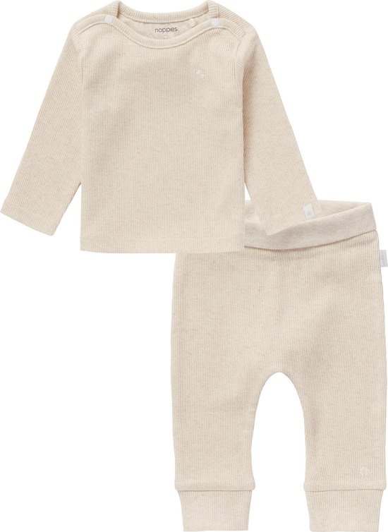 Noppies Prematuur SET(2delig) Broekje NAURA en Shirt NATAL oatmeal - Maat 44