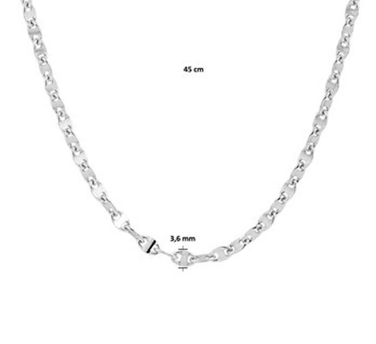 Gourmet 2.2 Mm Schakelketting Zilver Gerhodineerd - Lengte Verstelbaar 40 44 Cm
