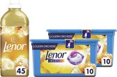 Lenor Pods Wasmiddel Kleur - Gouden Orchidee - 2x 10 wasbeurten + Fles Wasverzachter