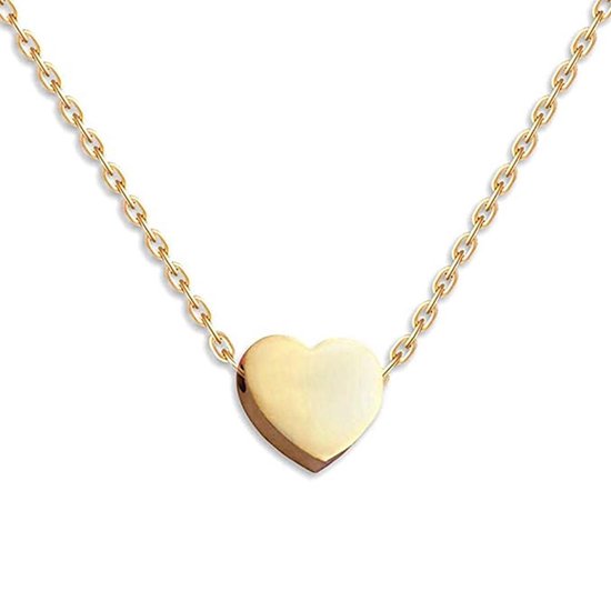 Collier doré avec un petit cœur brillant.