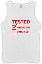 Witte Tanktop met  " Tested Negative " print Rood size XXXL