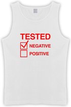 Witte Tanktop met  " Tested Negative " print Rood size XXL