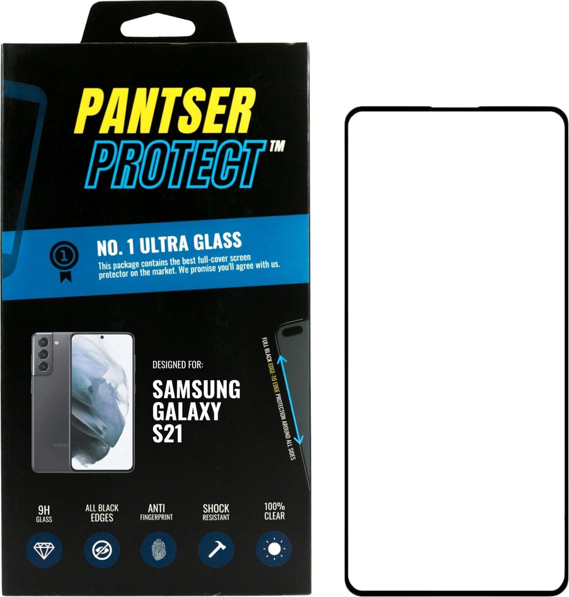 Pantser Protect ™ Case Friendly Screenprotector Geschikt voor Samsung Galaxy S21 - Premium glazen full-cover Pantserglas Protector - Tempered Glass Bescherm Glas