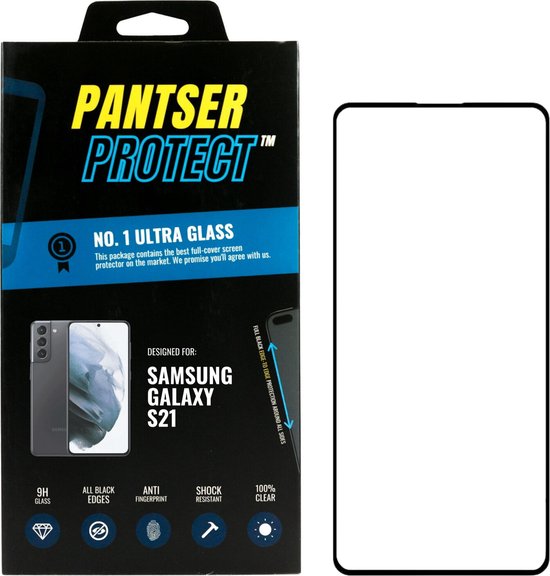 Protecteur d'écran Armor Protect ™ compatible avec les coques adapté au Samsung Galaxy S21 - Protecteur de verre Armor à couverture complète en verre de Premium - Glas de protection en Tempered Glass