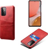 Samsung Galaxy A72 Telefoonhoesje | PU Leren Back Cover | Pasjeshouder | Rood