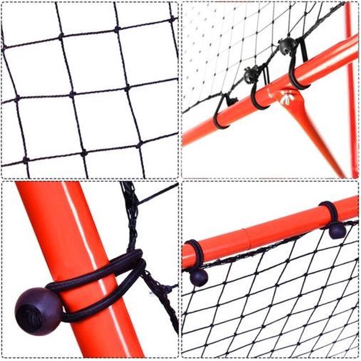 ORHEYA Multifunctional Football Rebounder - Folding Rebound Net, Kickback Gate, Adjustable in 5
