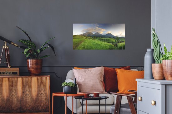 Sticker Muursticker Indonésie - Rizières à Bali - 80x40 cm - film adhésif autocollant - sticker mural repositionnable